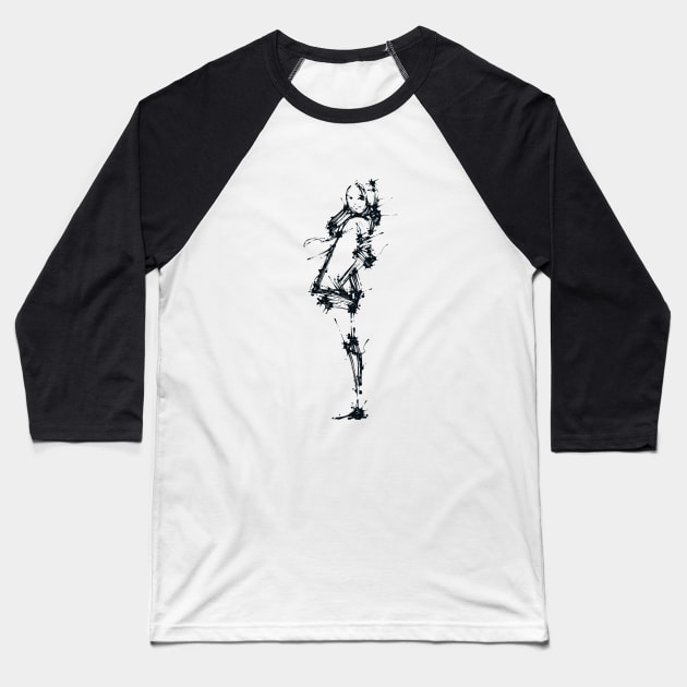 Cutie Pie Ink Baseball T-Shirt by Dagui